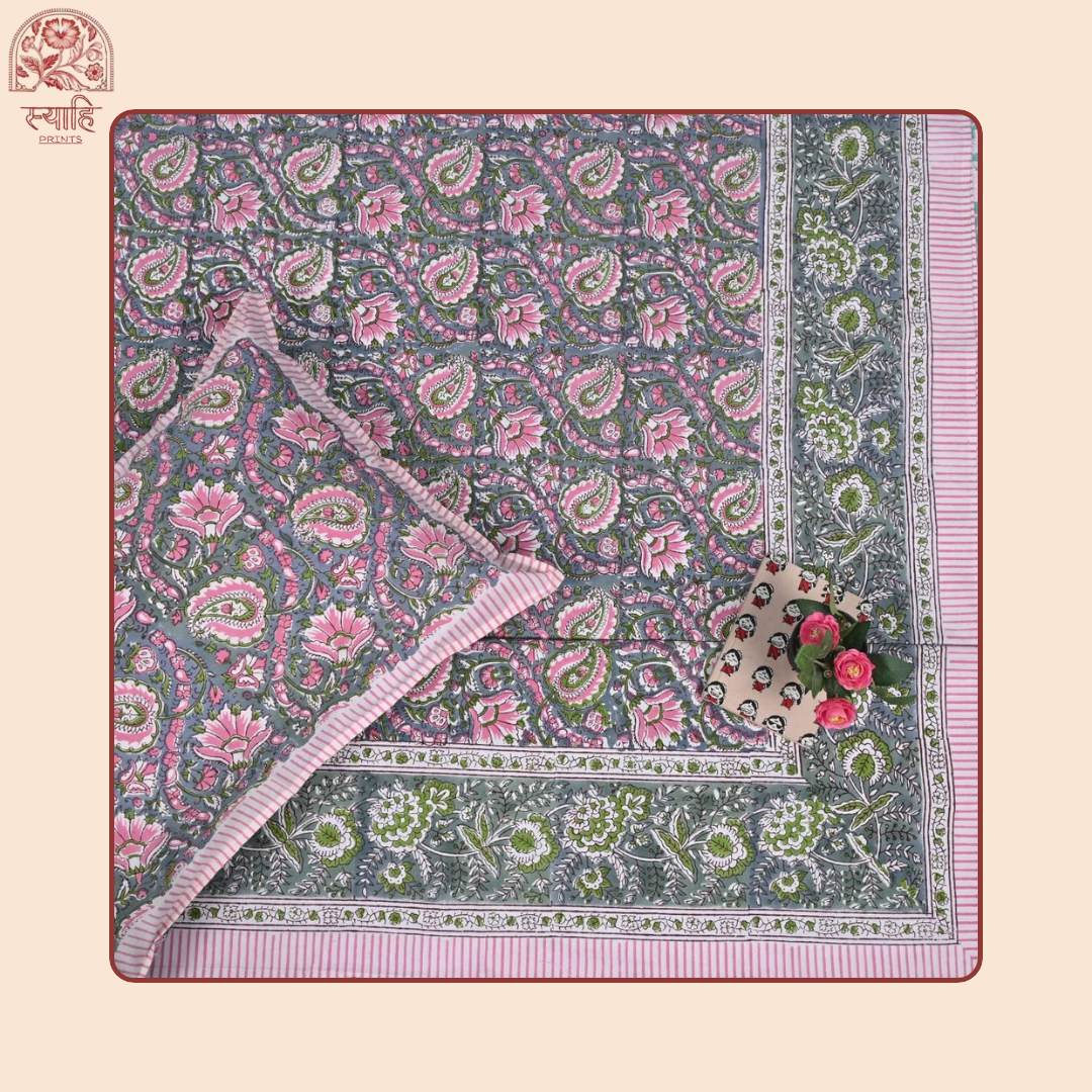 Hand Block Printed Cotton Bedsheet