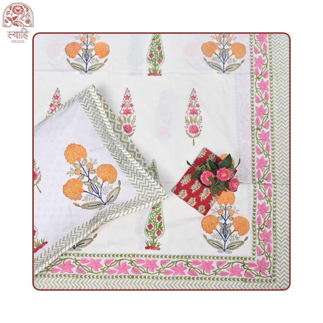 Hand Block Printed Cotton Bedsheet
