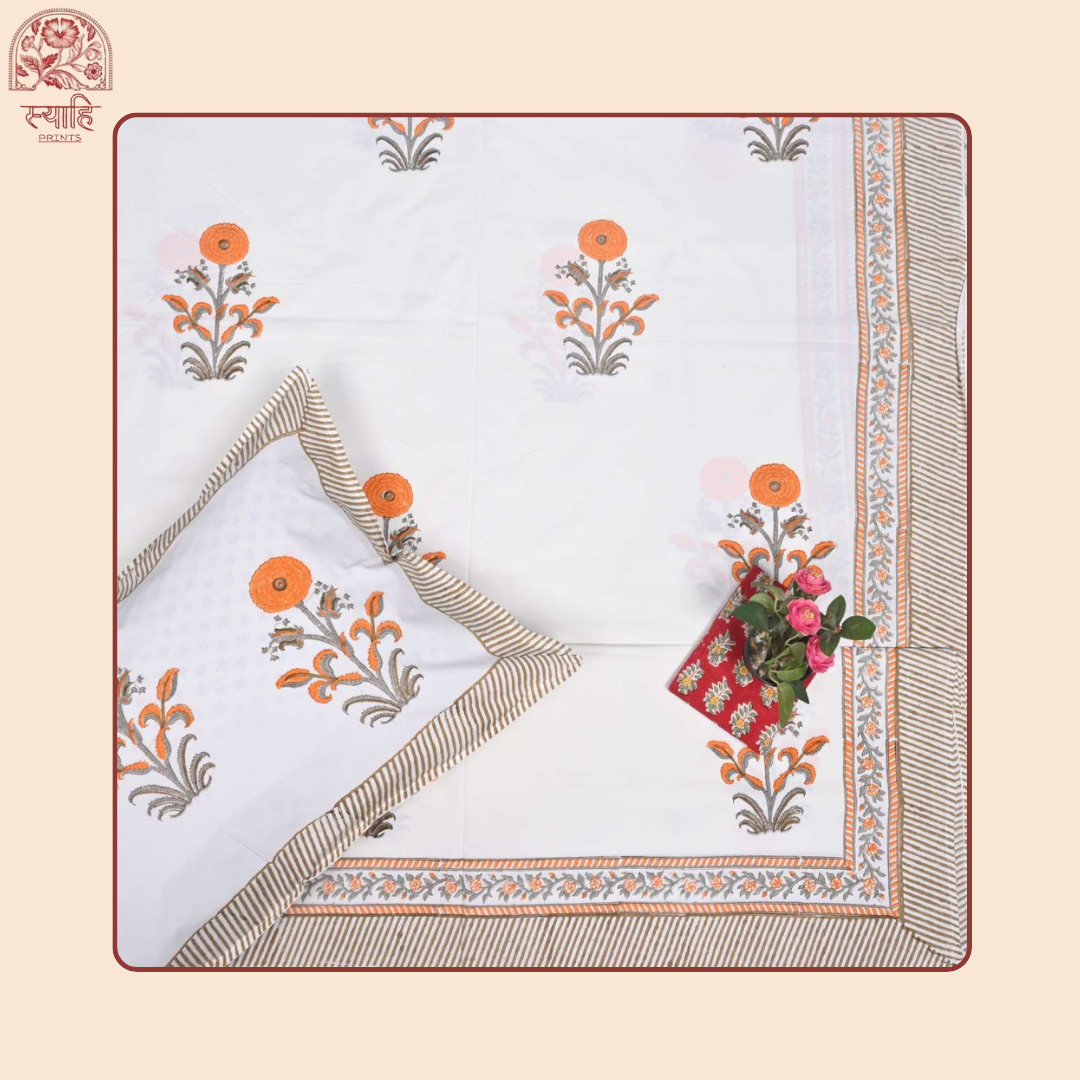Hand Block Printed Cotton Bedsheet