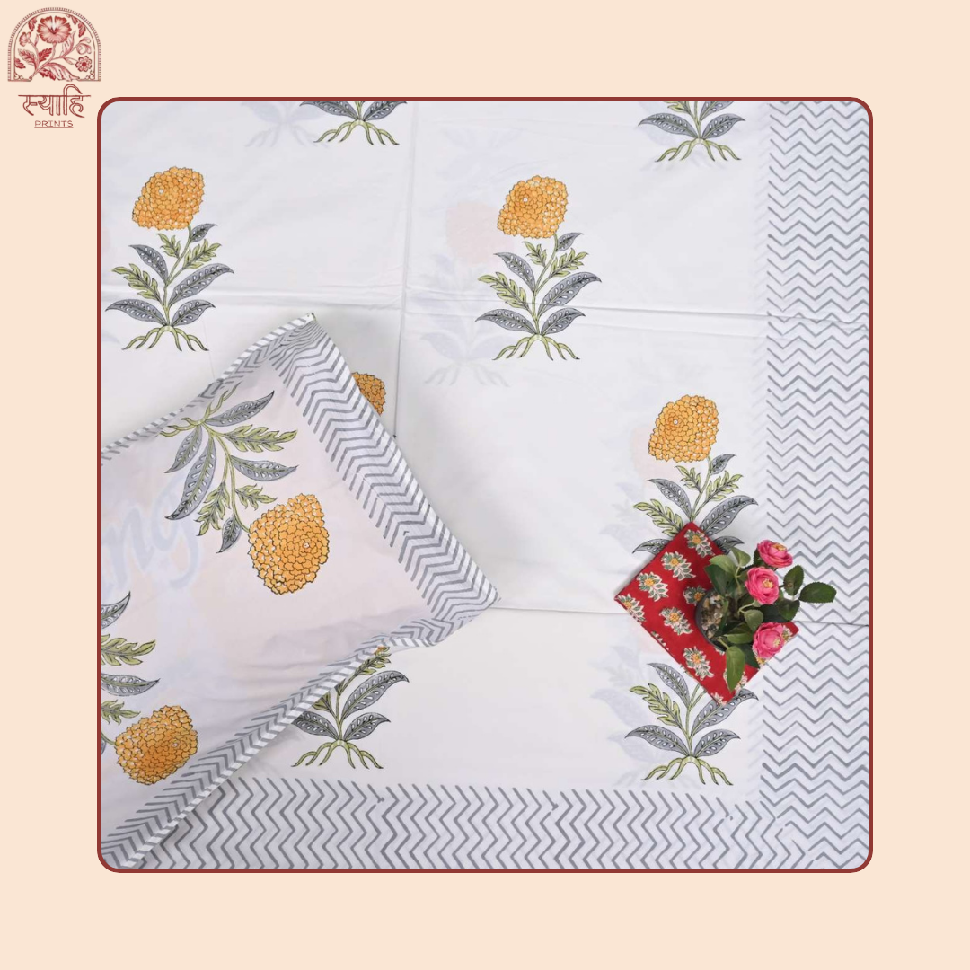 Hand Block Printed Cotton Bedsheet