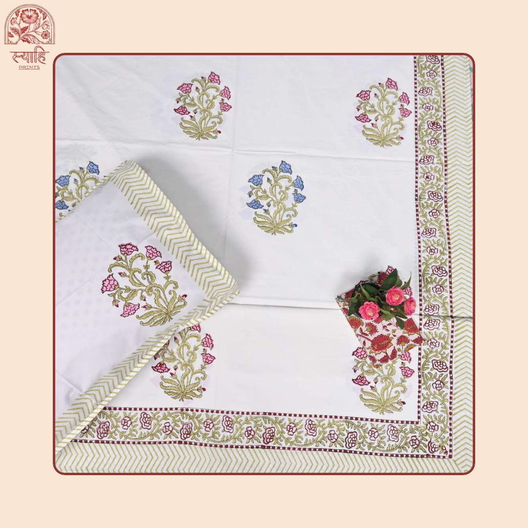 Hand Block Printed Cotton Bedsheet